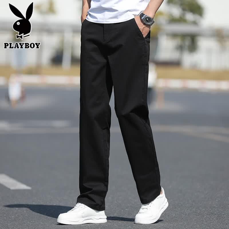 PLAYBOY Men's Straight Fit Summer Casual Pants