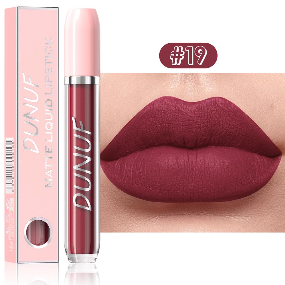DUNUF Velvet Matte Waterproof Lipstick - 25 Colors, Non-stick, Long-lasting Lip Gloss.
