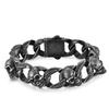 Edelstahl Totenkopf Punk Armband Herren Hip Hop Biker Stil Verstellbares Unisex Armband Schmuck