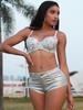 Rose Beauty A  Rave Festival Sparkling Rhinestone Decor Backless Adjustable Strap Bustier Corset Clubwear Super Crop Cami Top