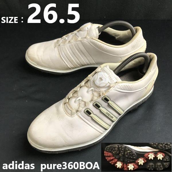 Adidas Pure360 BOA Golf Shoes 9 26.5 white(USED)