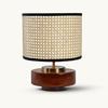Table Lamp for Bedroom, Living Room Wooden Base Bedside Night Lamp E27 Holder Easy Assembly, Rattan Fabric Shade Gift 35.56 Cm