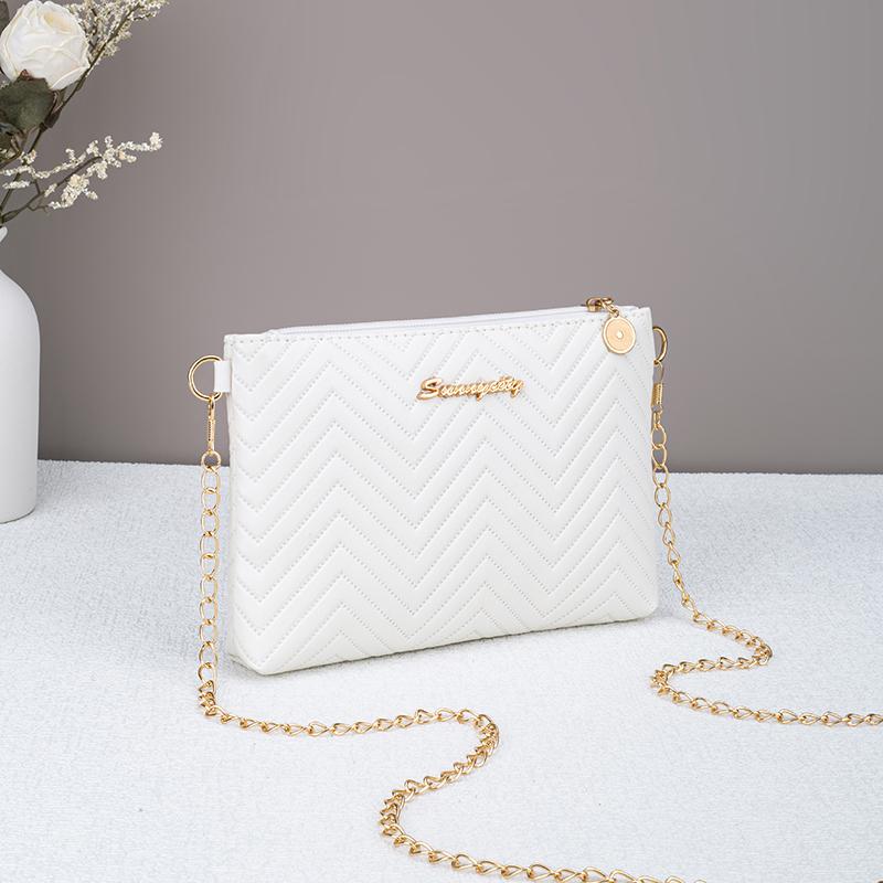 New Minimalist Women's Handbag Chain Striped Crossbody Bag Dual-use Women's Bag