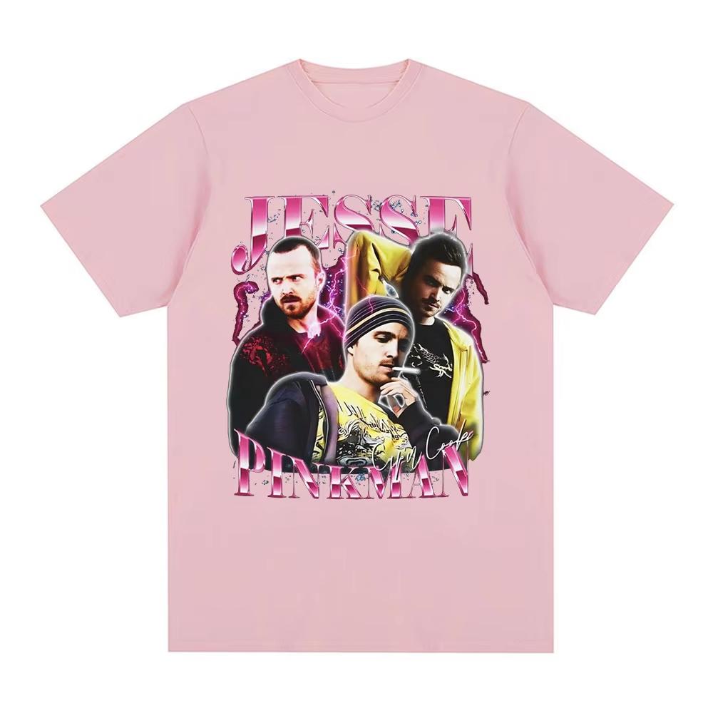 Jesse PinkUnisex Heisenberg Graphic Unisexs 100Cotton shirt TV drama Breaking Bad Graphic Tshirts Harajuku Women Short Sleeve Tshirt