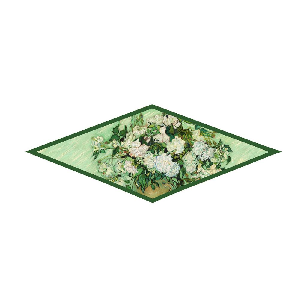 2023 Van Gogh Oil Painting Diamond Scarf Woman Fashion Silk Scarf Luxury Bandana Headband Hijab Foulard Neckerchief Shawl