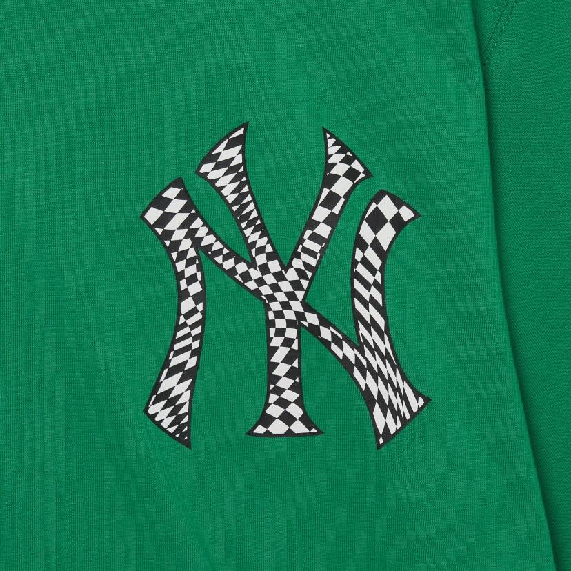 MLB New York Yankees Logo Print American Vintage Crew Neck Short Sleeve T-Shirt Men tops Dark-Green 3ATSO0233-50GND