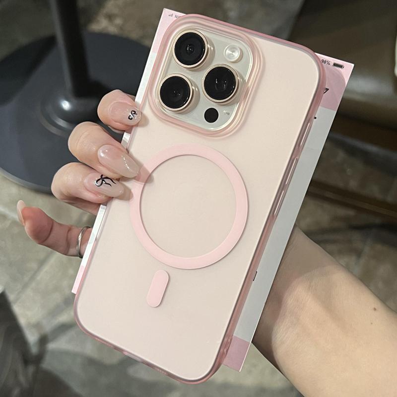 Luxury Matte Wireless Charge Magsafe Phone Case For iPhone 11 12 13 14 15 16 Pro Max Plus Magnetic Transparent Shockproof Cover