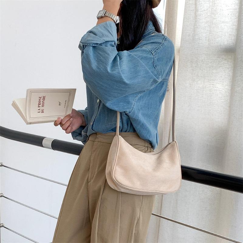 Autumn and winter suede bag fashion versatile retro shoulder messenger bag design sense niche small square bag women