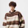 Men Women Striped Knit Sweater Loose Fit Casual Crewneck Pullover Winter
