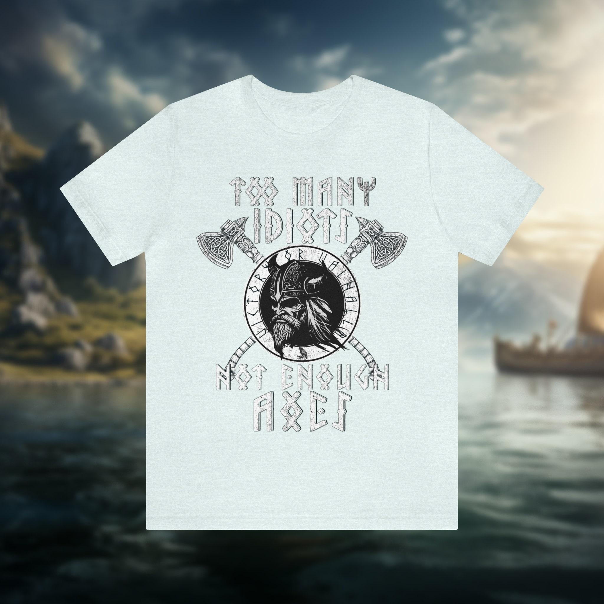 Funny Viking Men T Shirts Too Many Idiots Not Enough Axes Cotton Tees S белый