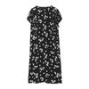 SOFSIL 2026 Summer 100% Mulberry Silk Black Floral Midi Dress
