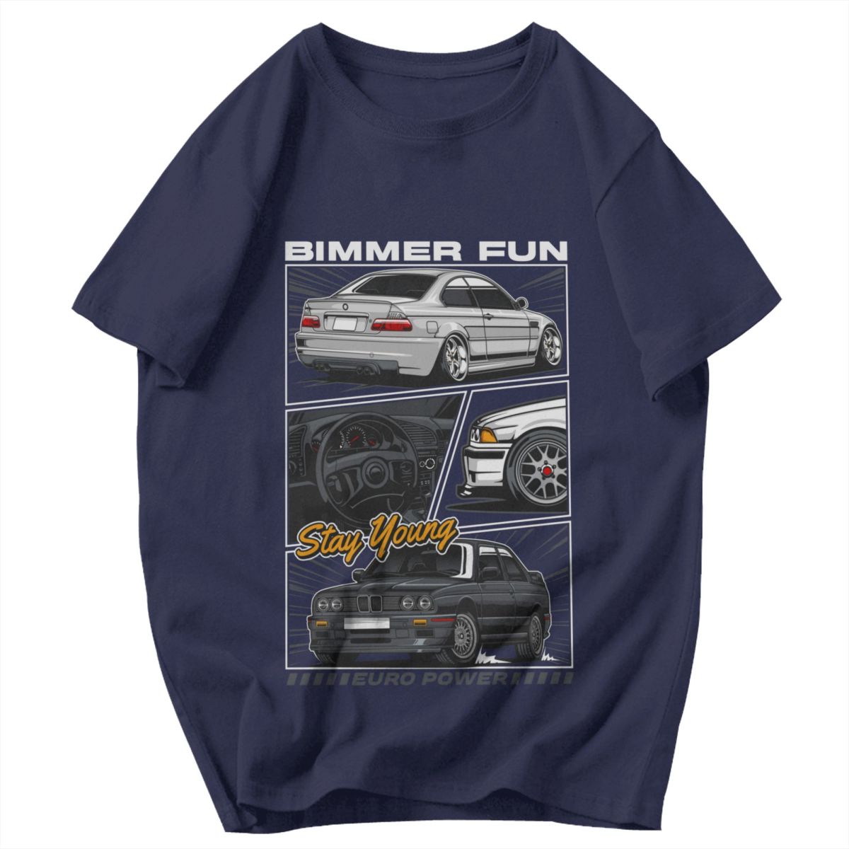 

Men T Shirt E36 Sport Car Illustration Pops Y2K Graphic Short Sleeve Unisex Clothing T Shirts 4XL