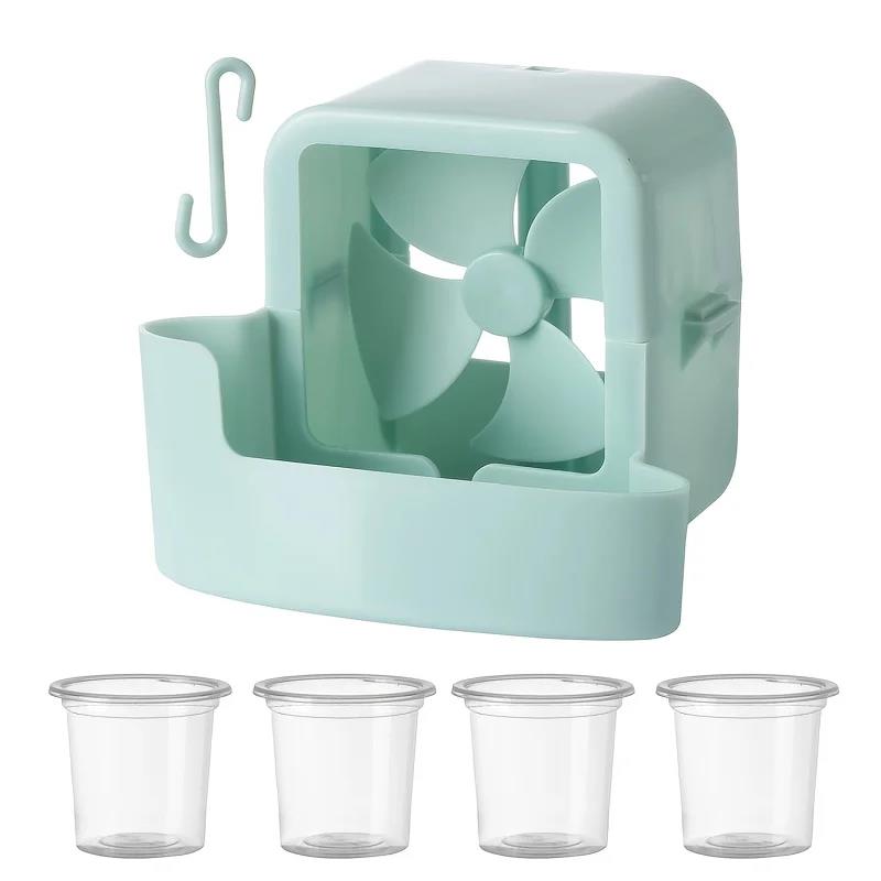 Electric Fan Cooling Storage Box Hanging Fan Cooling Tool With 4 Cup Household Cooling Box Fan Cooler Refrigeration Accessories
