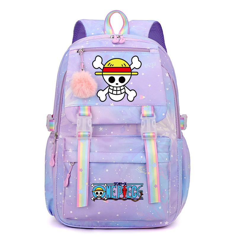 Anime One Piece Batoh Roztomilý Dámský Vodotěsný Batůžek pro Studenty, Teenagery, Děti, Narozeninové Dárky, Aktovka, Dámská Cestovní Volnočasová Taška, Ruksak, Mochila