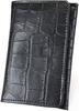 Bercute Black Genuine Leather Business Card Holder, Card Case, Thin Cowhide Crocodile Leather, Men's and Women's, Holds Large, Unbreakable Capacity,