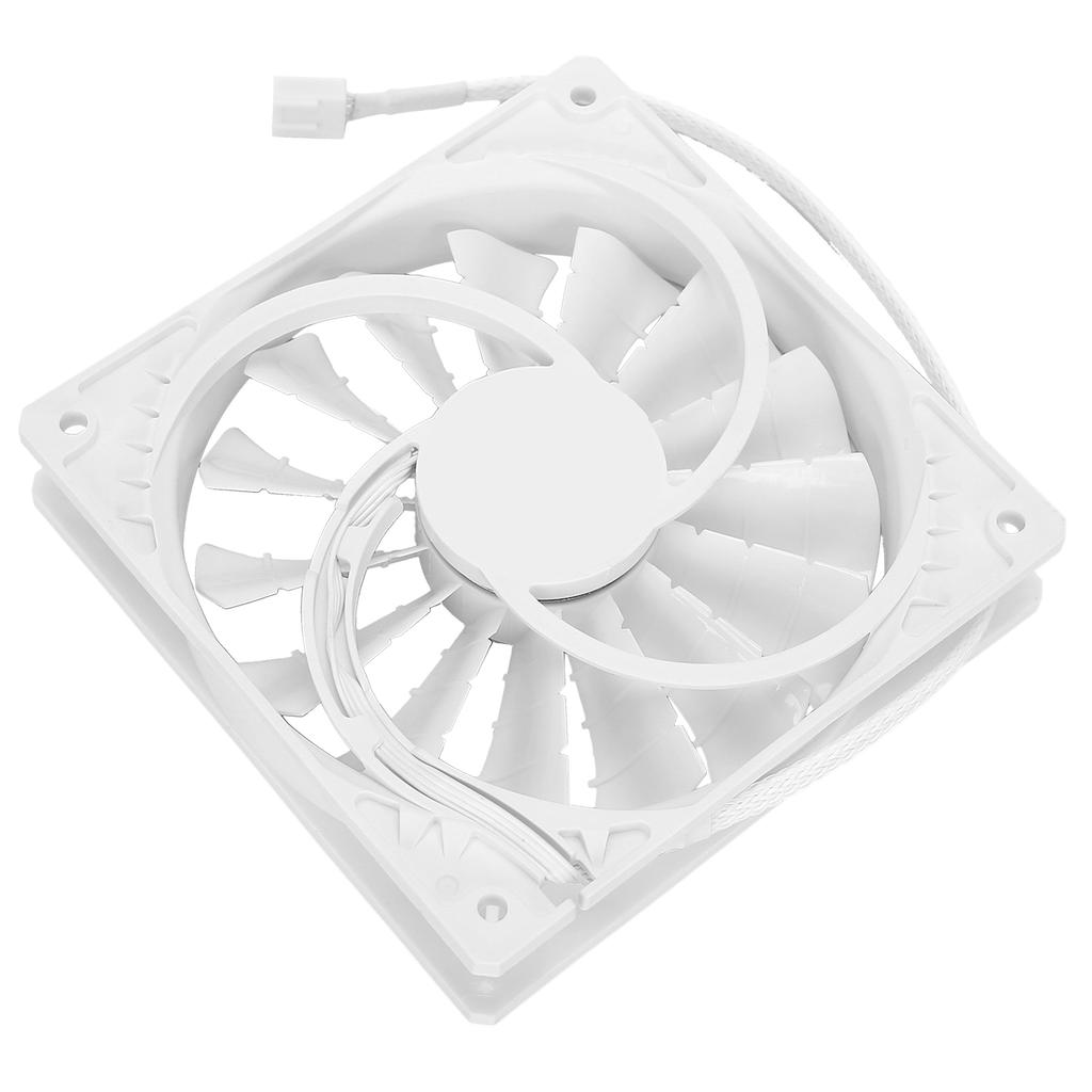 Chassis Fan High Air Volume Silent Exhaust Radiator 15 Blades 4 Pin Computer Cooling F120 12025White