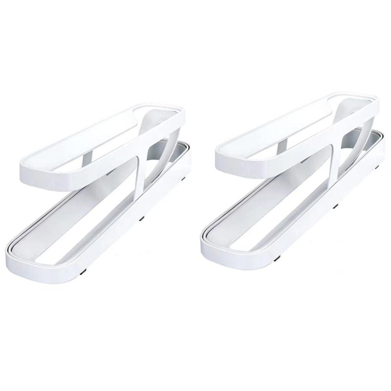 Double Layer Rolling Egg Dispenser Home Refrigerator Large Capacity Egg Storage Box Automatic Scrolling Egg Holder Kitchen Tools