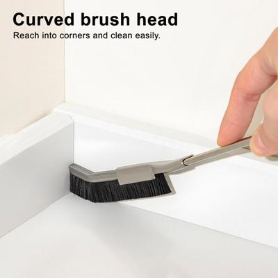 Crevice Brush Long Handle Easy Cleaning Narrow Gaps Stainless Steel Nylon Bristles Multi-angle Cleaning Brush