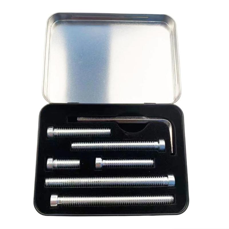 6Pcs Billiard Cue Weight Bolts Screws Replacement Counterweight Screw Pool Cue Weight Bolts Screw With Wrench & Box