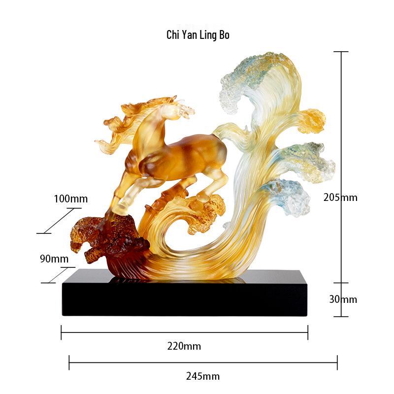 

Zodiac Horse Ornament: Ancient Glaze Business & Home Decoration Gift 22 x 10 x 23.5 cm