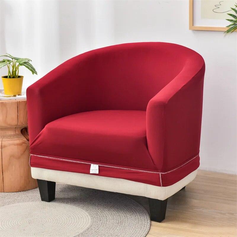 Solid Color Tub Chair Cover Spandex Club Armchair Slipcovers for Living Room Elastic Single Sofa Covers Home Bar Counter Hotel