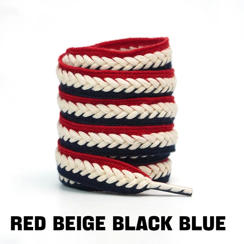 1Pair Brand Cotton Laces for Shoes Wheat Shoelaces 1.5cm Widen Sneakers Flat Shoelace 100/120/140/160CM Rope Shoelaces