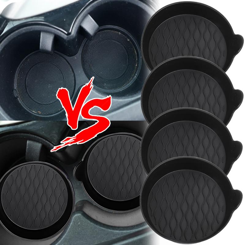 1/2 Car Coaster Non-Slip Silicone Mat For Car Water Cup Auto Interior Anti-Slip Cup Pad Drink Holder Mat Decoration Accessories