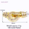 Shiny 18K Gold Plated Brass Zircon Connections Clasps Round Pearl Clasps Fasteners For DIY Bracelet Necklace Making Accessories