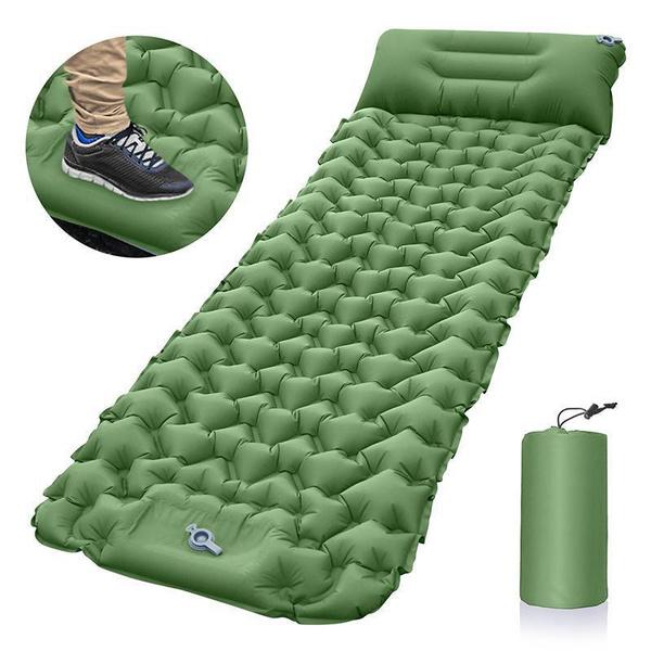 1PC Camping Spací podložka Nafukovací vodotěsná podložka na spaní s vestavěnou pumpou, ultra silný odolný ultra lehký vzduchový polštář ovládaný nohou