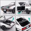 1/32 Scale Toyota AE86 Initial D Model Car, Zinc Alloy Pull Back Toy Car with Sound and Light for Kids Boy Girl Gift