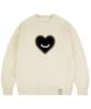 GRAVER [Unisex] Dot Silhouette Heart Sweatshirt_Cream