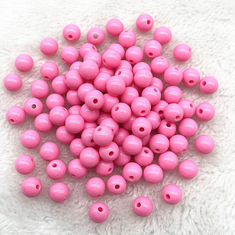 4/6/8mm Runde Anhänger Acrylperlen Lose Abstandshalterperlen zum Schmuckbasteln DIY Handgemachtes Armband Halskette