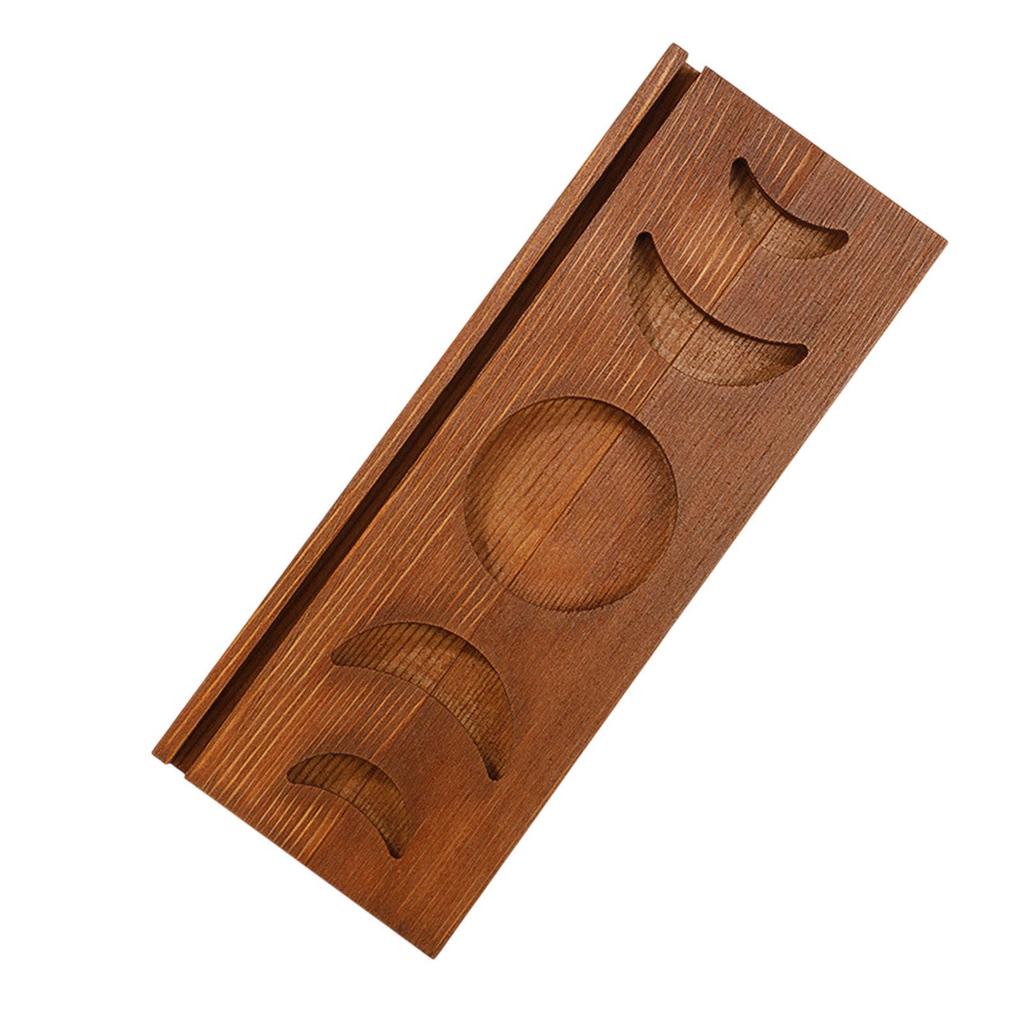 Tarot Card Holder Crystal Organizer Moon Tray Wood Candlestick Card Stand Moon