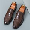 Luxury New Designer Pointed Alligator Pattern Shoes For Men Penny Loafter Formal Wedding Prom Dress Homecoming Evening Footwear