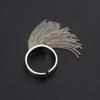 Silver Color Simple Geometric Multilayer Tassel Handmade Opens Ring for Women Men Fashion Personalized Party Jewelry