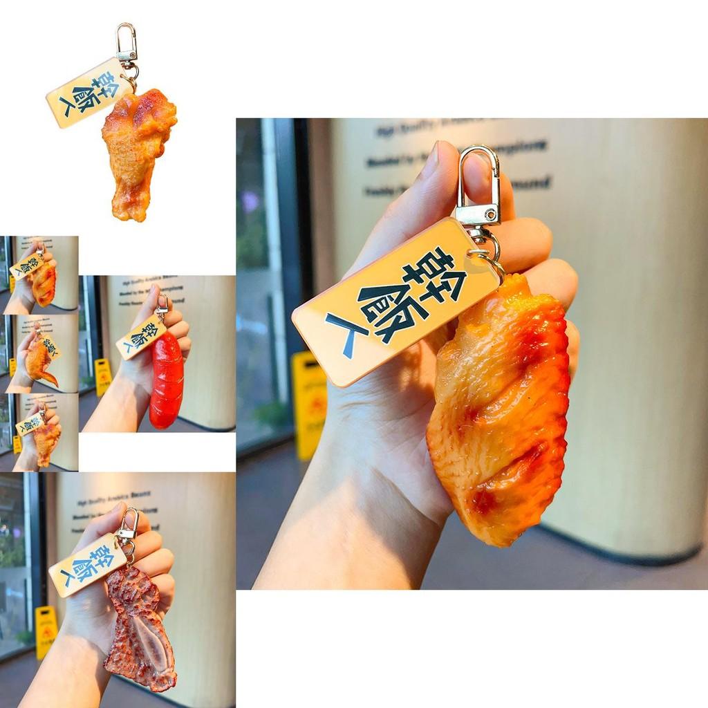 Lifelike Chicken Drumstick Keychain Trendy Food Replica Bag Decoration For All