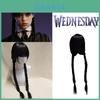 Wednesday Addams Cosplay Wig Braided Hair For Halloween Xmas Fancy Party