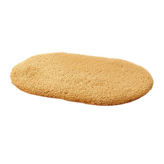 Овальный коврик для ванной Толстый Супервпитывающий Плюшевый ковер с ворсом Антискользящая основа Машинная стирка Мягкий коврик для пола в ванную 40x60cm хаки