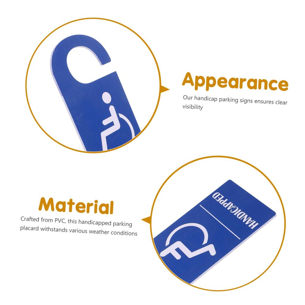 Artibetter 3pcs Blue Disabled Parking Signs Waterproof Weather Resistant Reinforced Material Vehicle Disabled Parking
