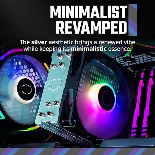 Cooler Master Hyper 212 Spectrum V3 CPU Air Cooler with ARGB Synchronization, 120mm PWM Fan, 4 Copper Direct Heatpipes, 152mm Tall, for AMD Ryzen AM5/