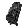 VEVOR 3 Ball Bowling Bag Double Roller Bag with Separate Shoe Compartment, for Bowling Shoes (Up To US Men Size 16), Rolling Ball Bag w/ Wheel