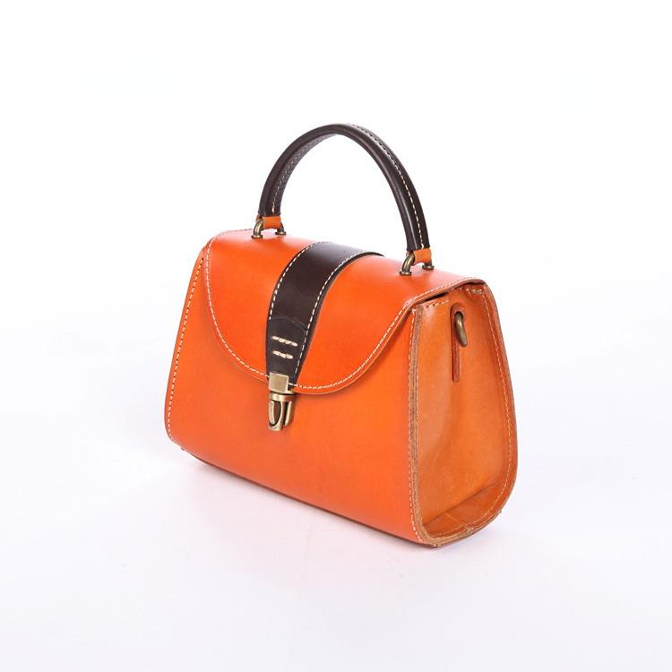 Johnature Genuine Leather Handmade Women Bag Handbag Retro Natural Real Cowhide Solid Color Versatile Shoulder Bags