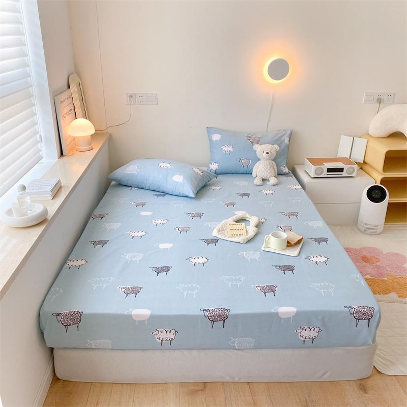 100% Cotton Fitted Sheet Cartoon Style Bed Cover Skin-friendly Bedsheets Single Size Bed Linen Sabanas Para Cama (No Pillowcase)