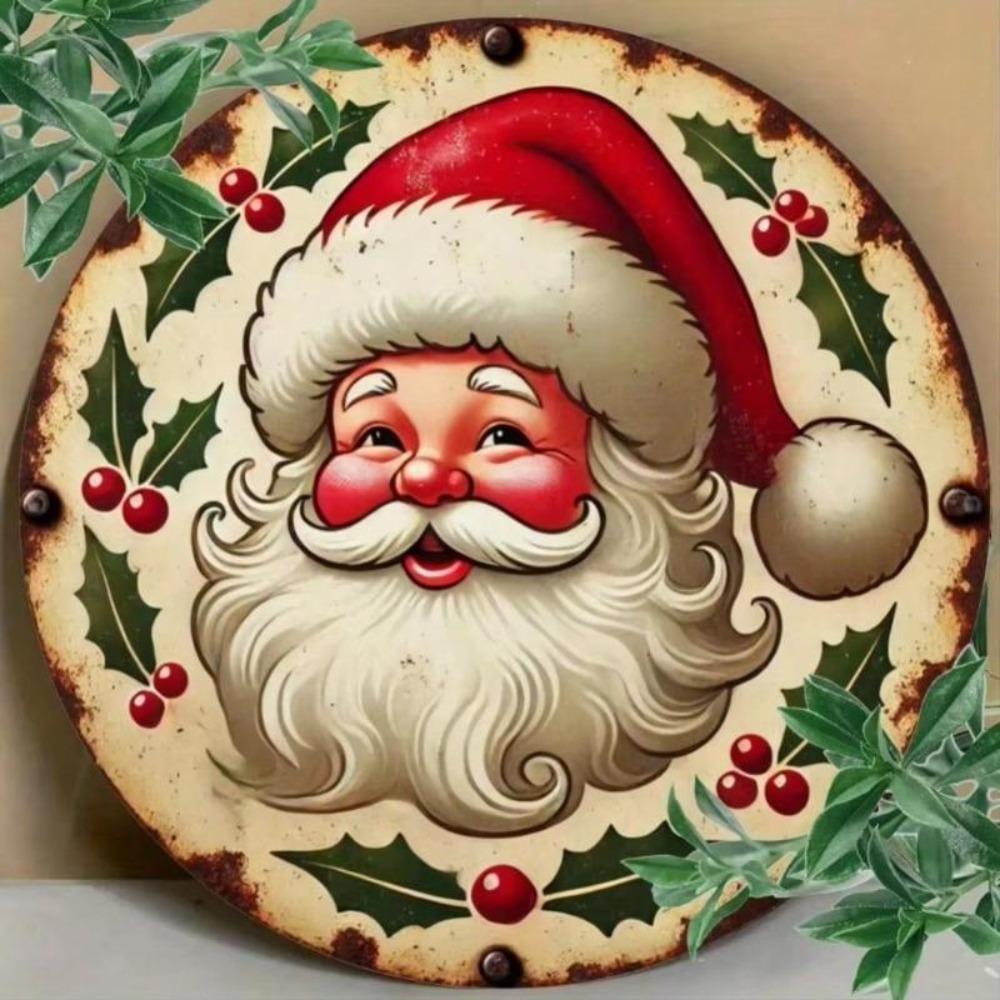 Christmas Santa Claus Metal Sign Iron Wall Art Home Cafe Bar Decor