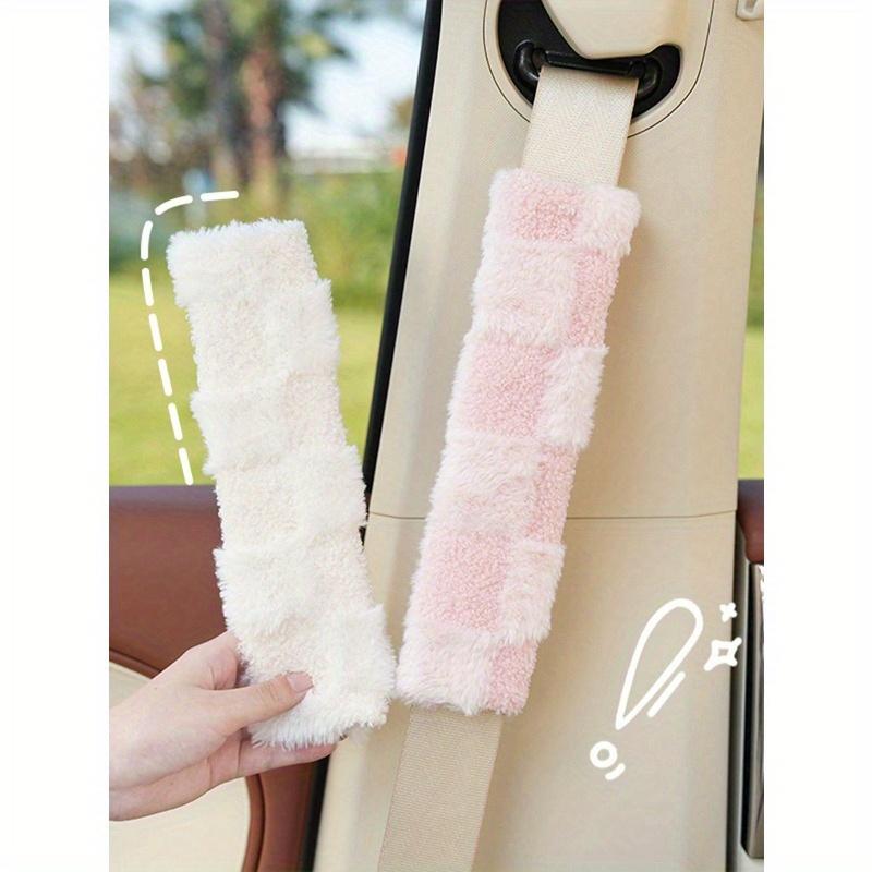 1pc Car Seat Belt Shoulder Protector Plush Comfortable Anti Pinch Seat Belt Protective Cover