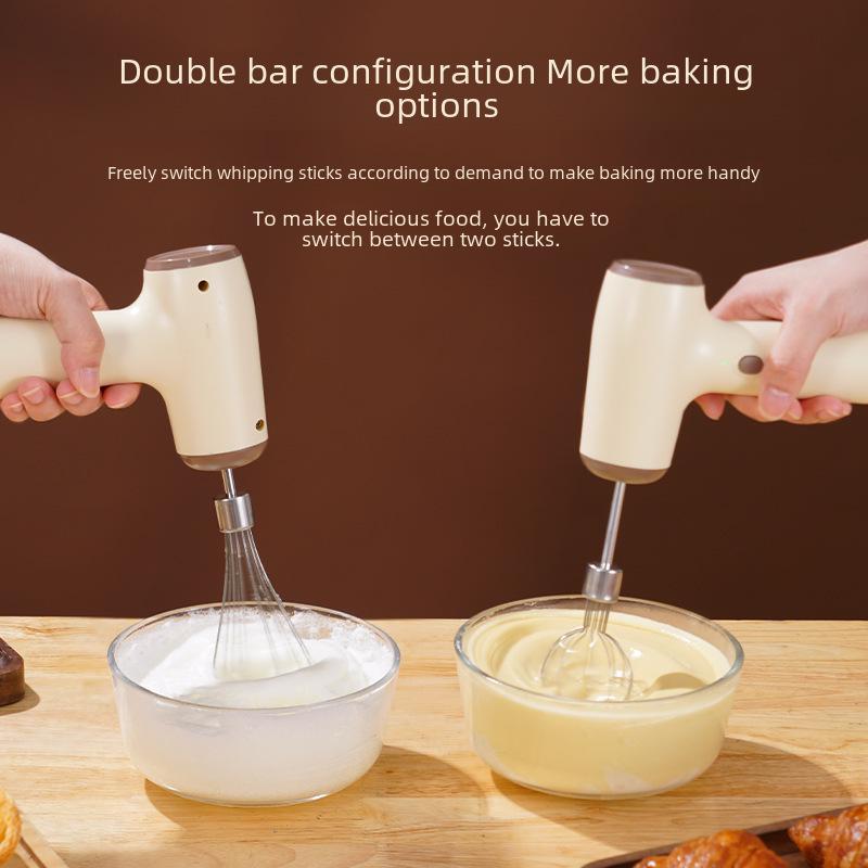 Mini-Hand-Eierschläger, kabellos, elektrisch: Automatischer Sahnequirl zum Backen