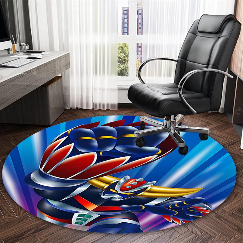 1pc UFO Robot Grendizer5 Print Round Carpet Chair Round Carpet Suitable for Bedroom Living Room Home Decorative Carpet