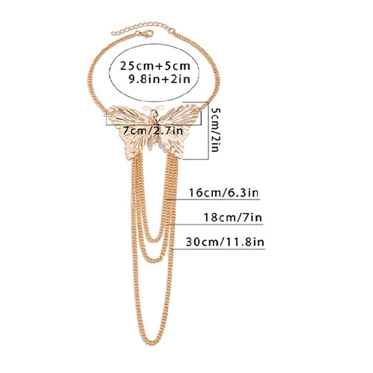 Elegant Butterfly Arm Bracelet Adjustable Open Arm Cuff Bangle Tassels Armband