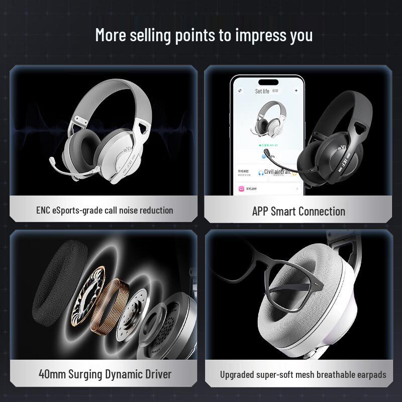 iKF V1 Tri-Mode Wireless Gaming Headset