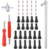 Riseuvo Stem Puller And Taller - 10Pcs TR412, 6Pcs TR413, 6Pcs TR414 Short Rubber Tire Valve Stems, 4 Way And Single Head Valve Core Remover Tool